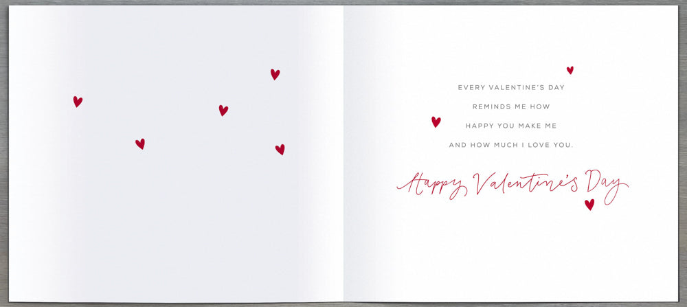 One I Love Valentines Day Card - Big Little Red Hearts On White