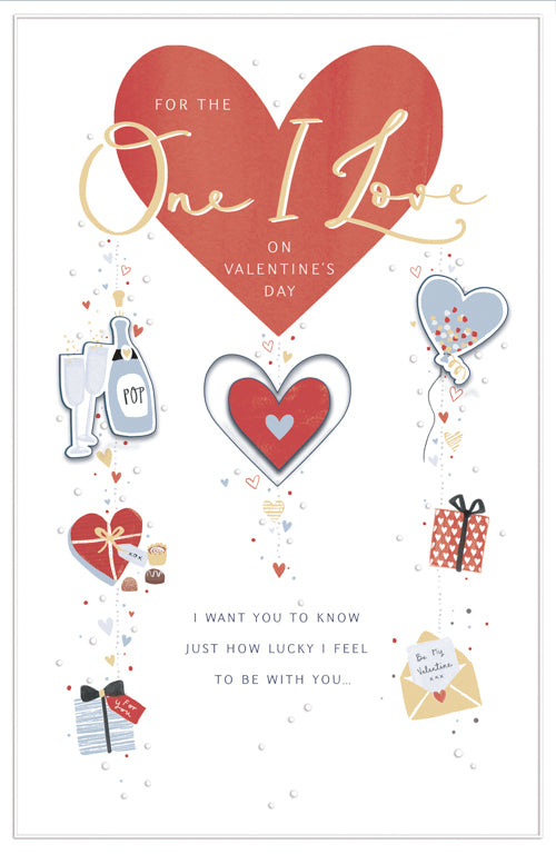One I Love Valentines Day Card - Pop Be My Valentine Lucky