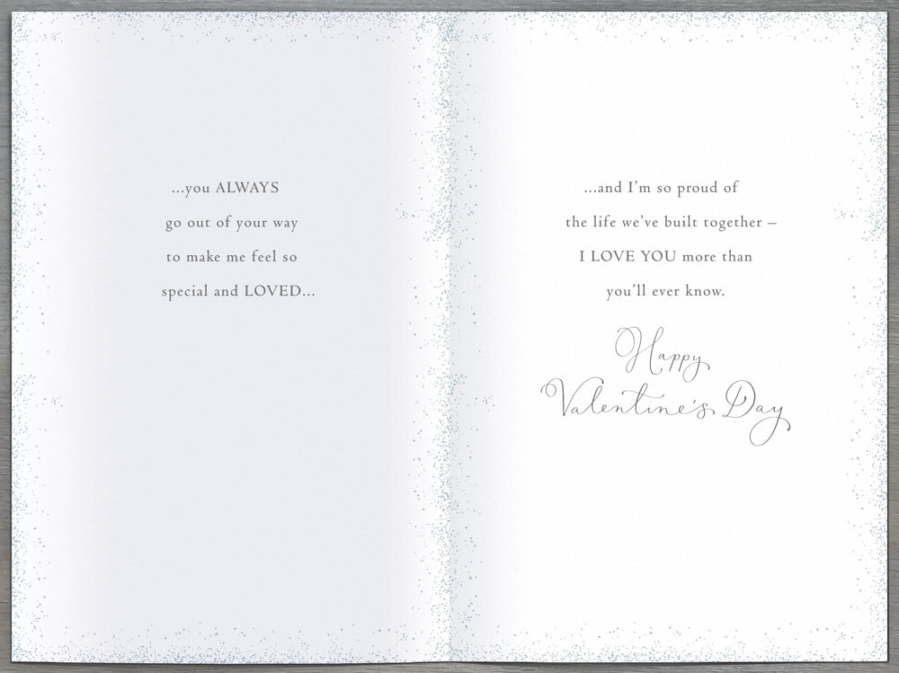 One I Love Valentines Day Card - Diamond Red Heart Petals