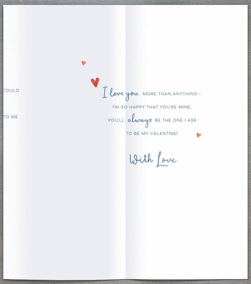Wife Valentines Day Card - Couple Birds White Flower