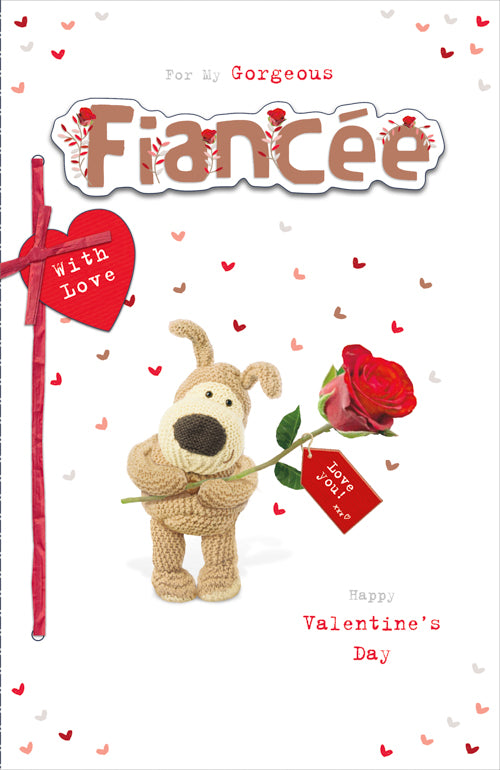 Fiancee Valentines Day Card - Huge Rose Gorgeous String