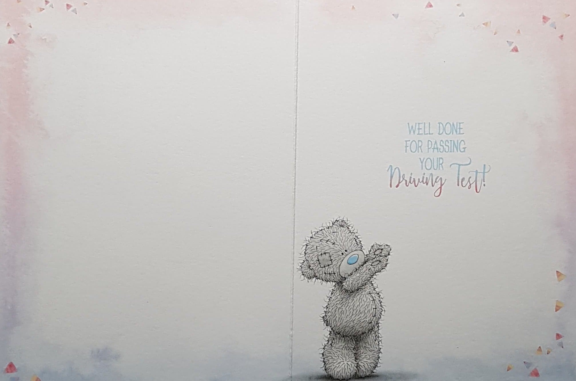 Congratulations Card - A Teddy Holding A Torn 'L' Sign
