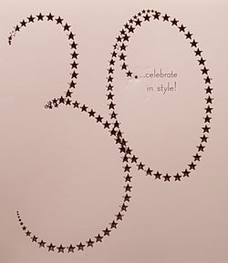 Age 30 Birthday Card - Gold Stars On A Pink Baclground