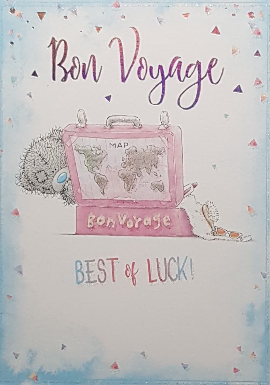 Leaving Card - Bon Voyage & A Pink Suitcase