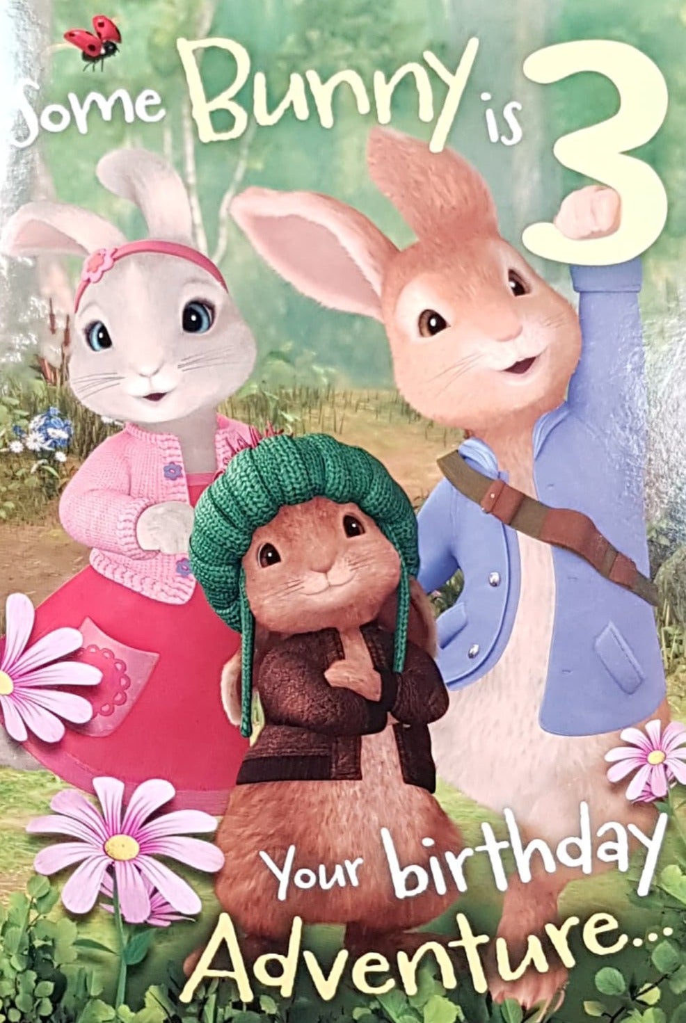 Age 3 Birthday Card - Bunny Friends In the Woods