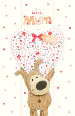 Mum Mothers Day Card - Big Heart Stuffed Dog