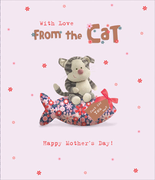 Cat Pet Mothers Day Card - Cat And Fish