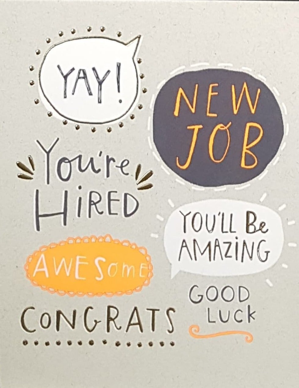 Congratulations Card - New Job / Yay! You're Hired