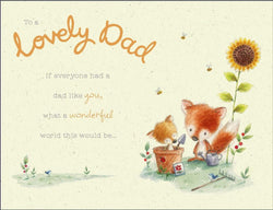 Fathers Day Card - Dad / Two Foxes & A Sunflower