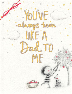 Fathers Day Card - Like A Dad / A Smiling Boy Beside A Tree & A Red Ribbon