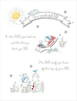 Fathers Day Card - Dad / The Sun Above Relaxing Dad