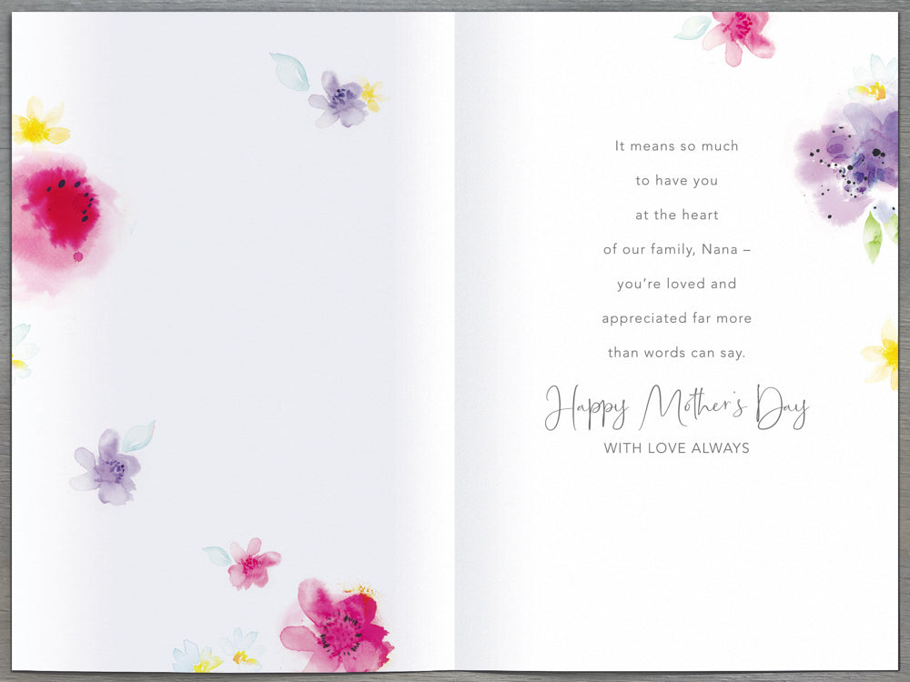 Nana Mothers Day Card - Blue Painted Vase