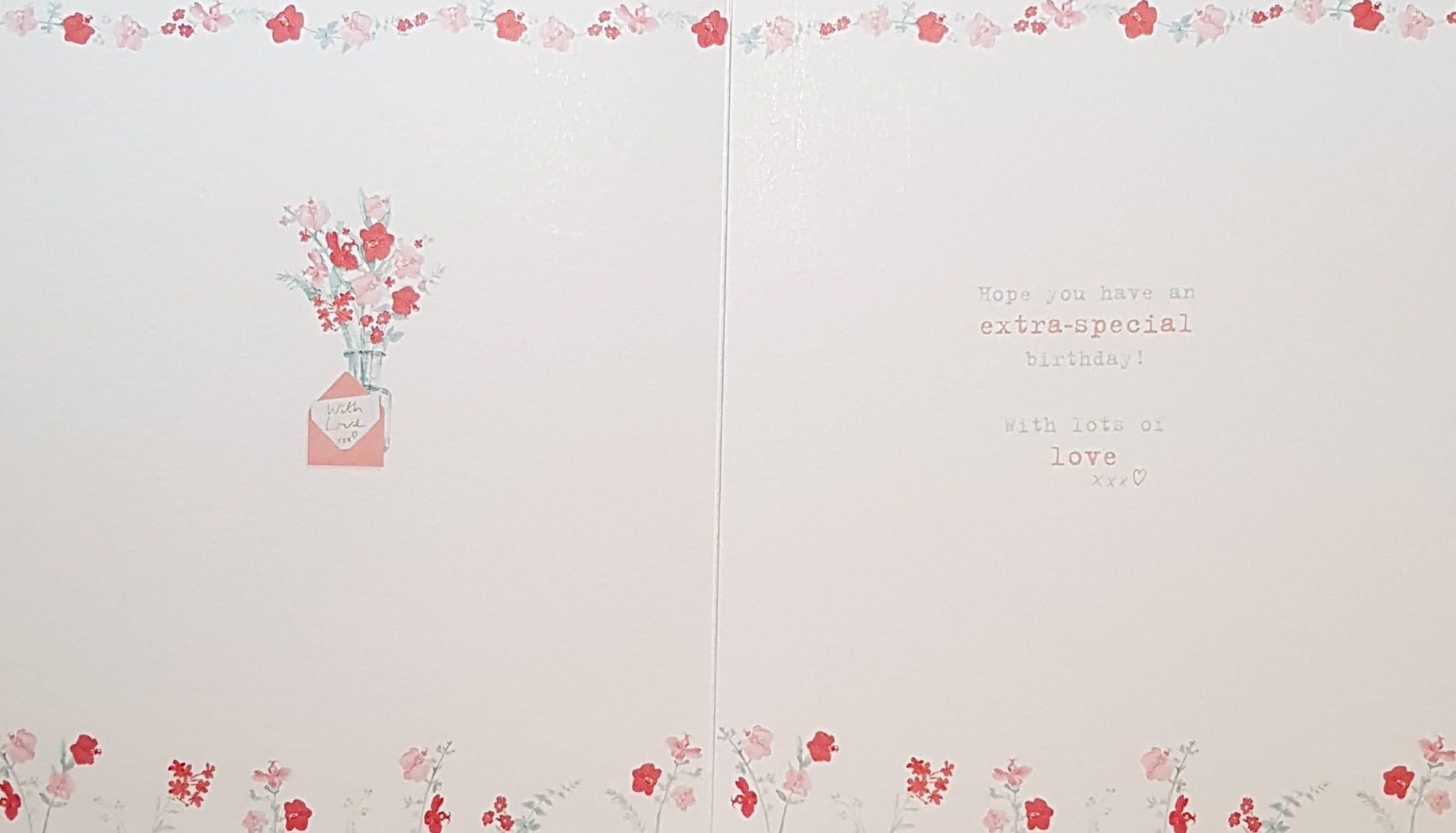 Birthday Card - Stepmum / A Lovely Dog Holding A Pink Envelope