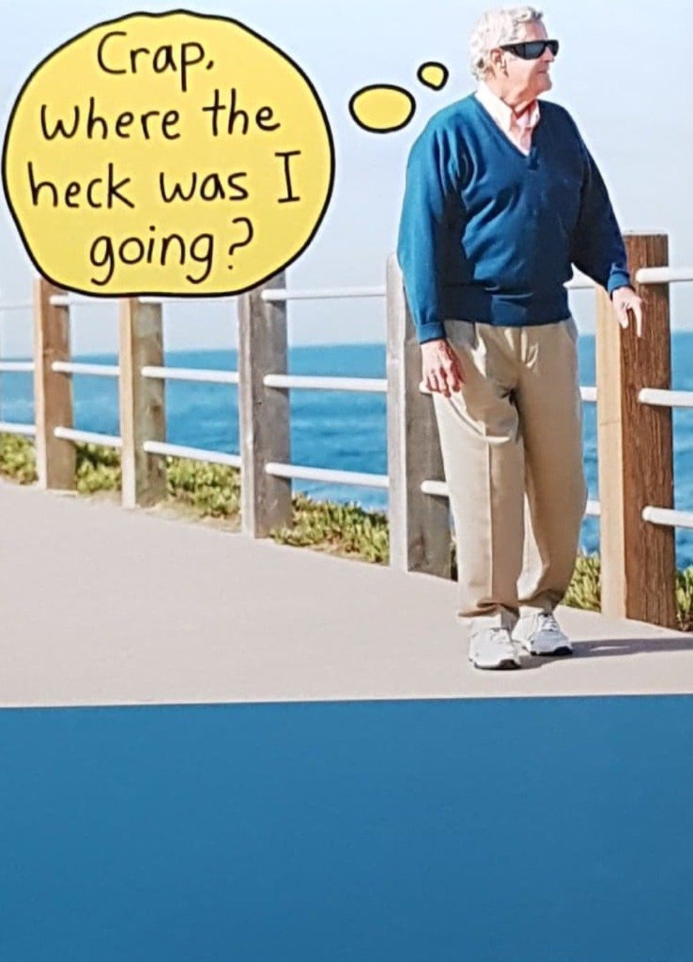 Birthday Card - Humour / A Man Walking Beside The Sea