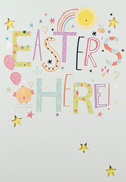 Easter Card - A Rainbow, A Sun & Stars