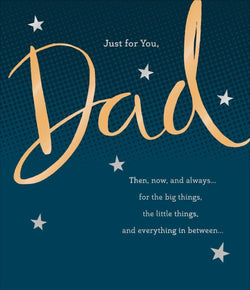 Fathers Day Card - Dad / White Stars On A Blue Front