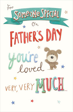 Fathers Day Card - Someone Special / Cute Teddy Waving Hand