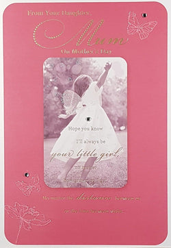 Mum From Daughter Mothers Day Card - A Little Girl In A White Dress