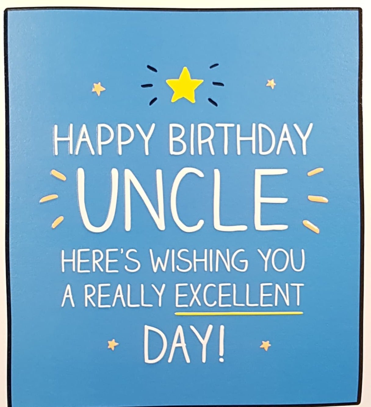 Birthday Card - Uncle / A Yellow Star On A Blue Background