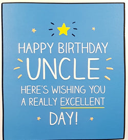 Birthday Card - Uncle / A Yellow Star On A Blue Background