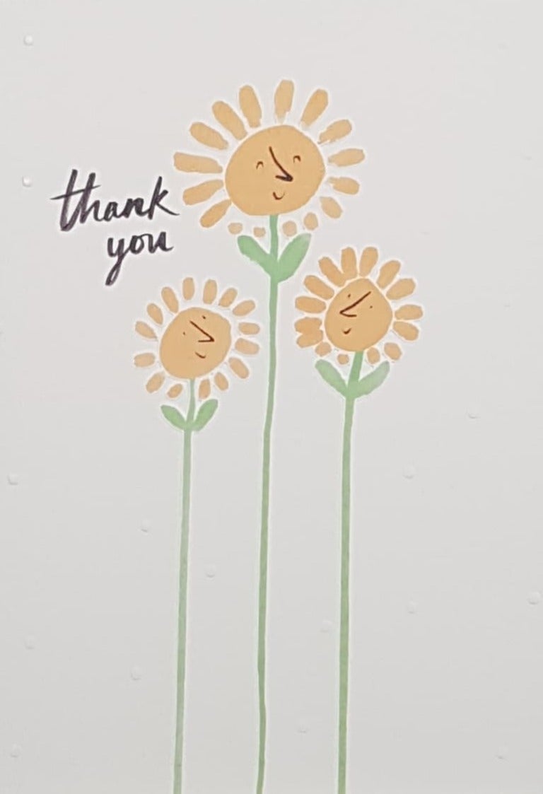 Thank You Card - Three Happy Sunflowers