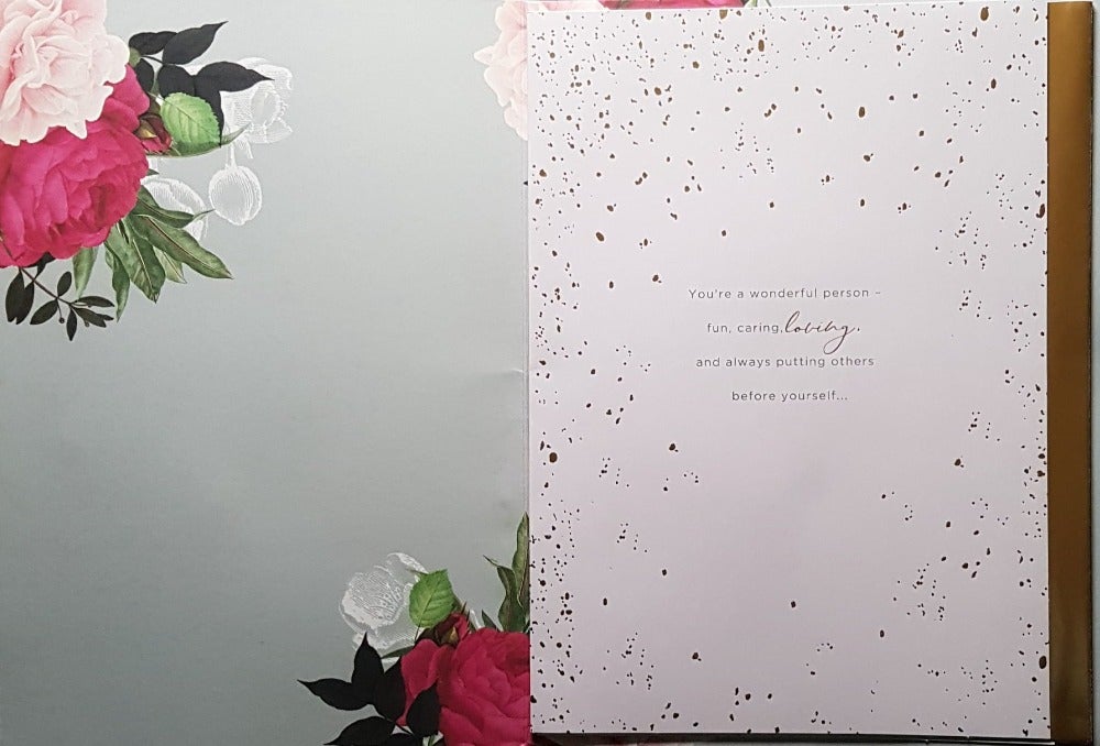Birthday Card - Mum / A Beautiful Bouquet On A Grey Background