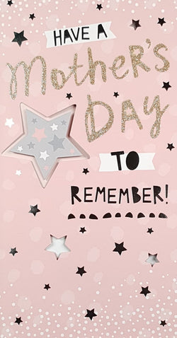 General Mothers Day Card - Sparkly Gold Font & Stars