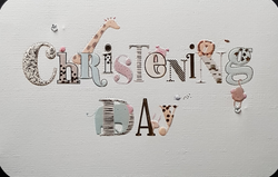 Christening Card - General / 'Christening Day' & Zoo Animals