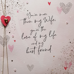 Anniversary Card - Wife / Pretty Pink Hearts On Light Pink Background