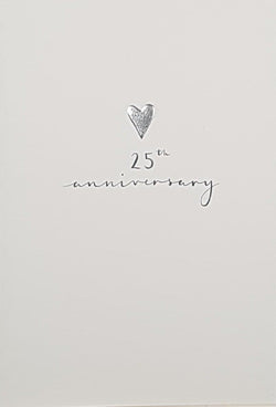 Anniversary Card - 25th Anniversary / A Silver Heart & Font