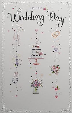 Wedding Card - Decorative Wedding Items Hanging from Font