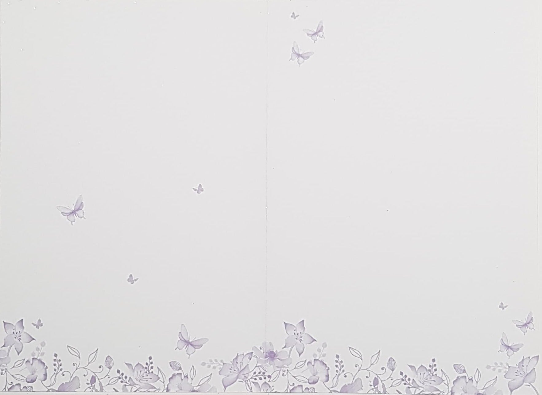 Thank You Card - A Sparkly Gold Font & A Purple Floral Border