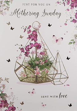 Just For You Mothering Sunday Card - Hanging Flower Vase