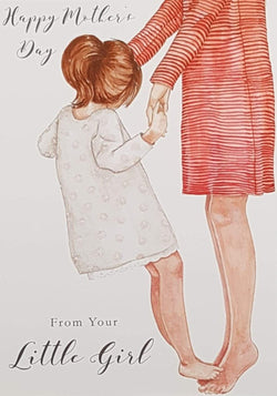 From Daughter Mothers Day Card - Little Girl Standing On Mom's Feet Holding Hands