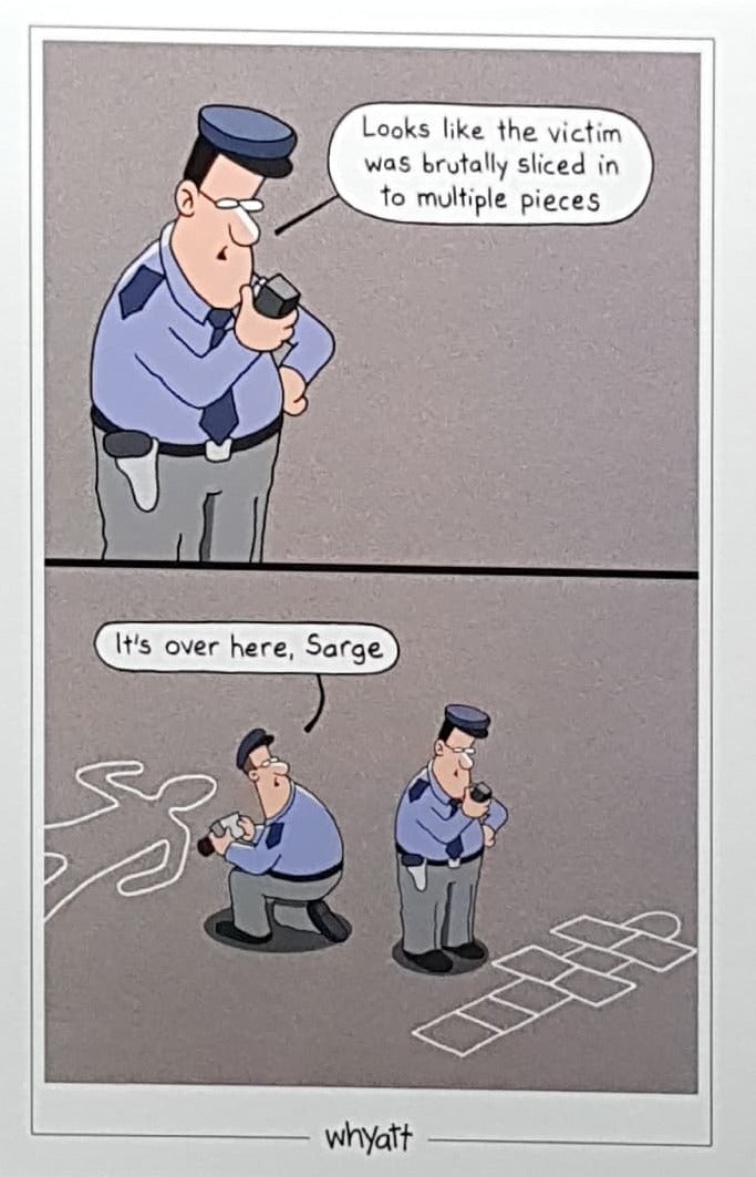 Birthday Card - Humour / Two Policemen Investigating