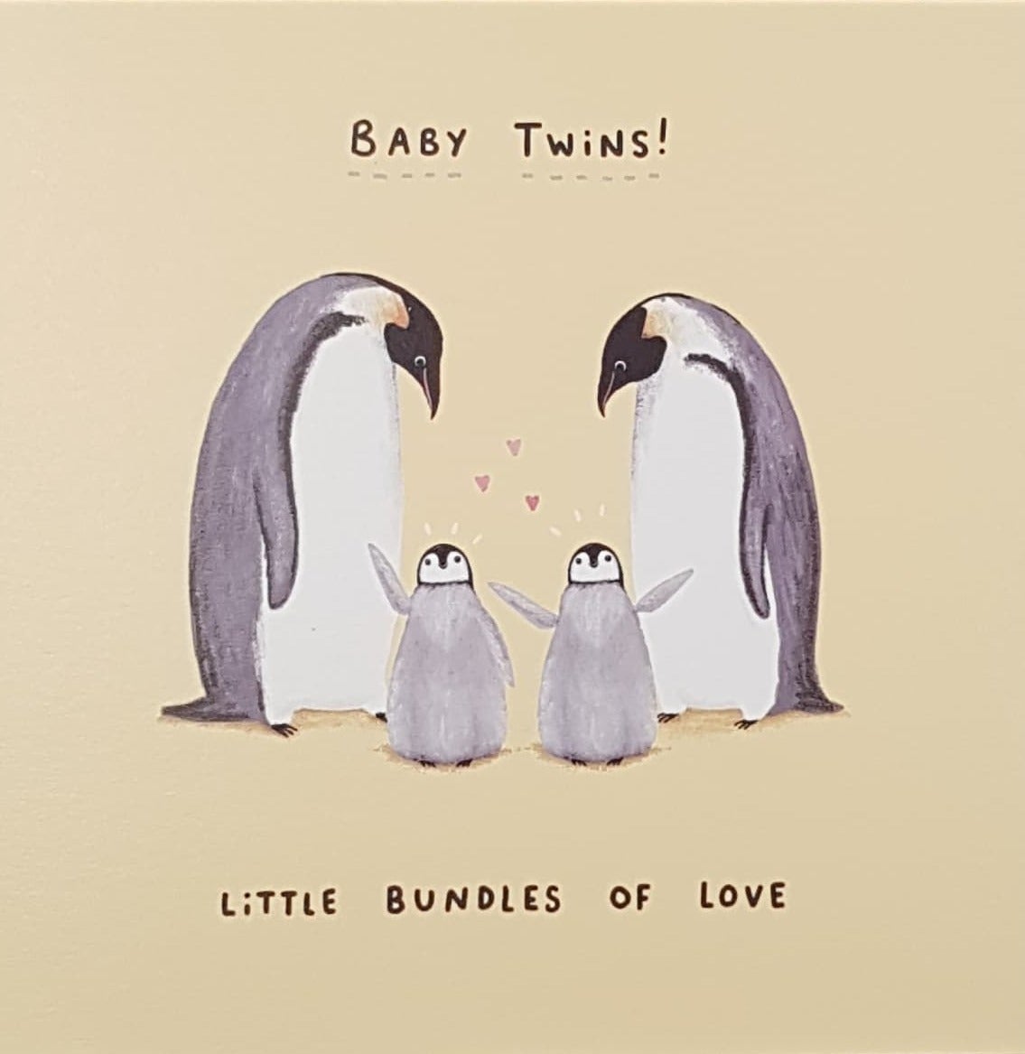New Baby Card - Twins / 'Little Bundles Of Love'