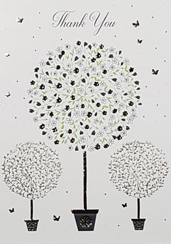 Thank You Card - Three Potted Round Trees
