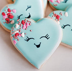 Blank Card - Smiling Blue Love Hearts