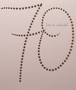 Age 70 Birthday Card - An Elegant Gold '70' On A Pink Front