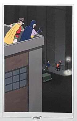 Birthday Card - Humour / Two Men In Super Hero Costumes