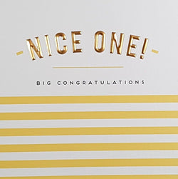 Congratulations Card - A Shiny Gold Font & Yellow Stripes