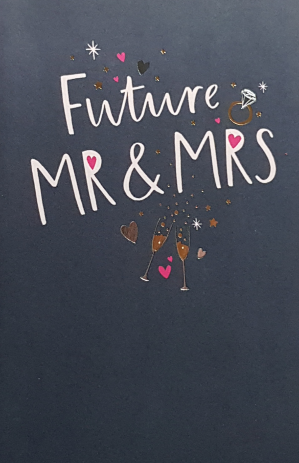 Engagement Card - Future Mr Mrs & Wine Glass Clinking Assorted Stars