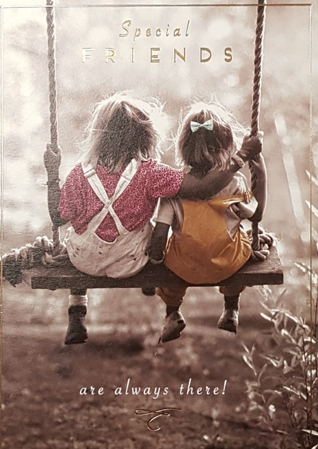 Birthday Card - Special Friend / Two Little Girls On A Swing