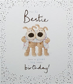 Birthday Card - A Dog Couple Wearing A Floral Scarf