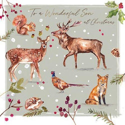 Son Christmas Card - Winter Wildlife