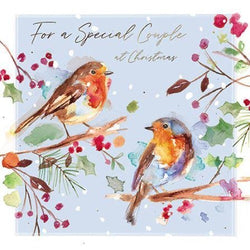 Special Couple Christmas Card - Robins