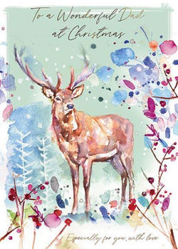 Dad Christmas Card - Winter Stag