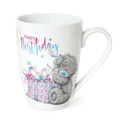 General Gift - Mug / Happy Birthday & Cute Teddy Wrapping A Gift