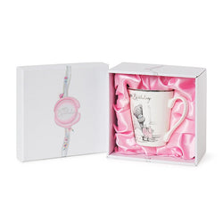 General Gift - Mug / Happy Birthday & Cute Teddy Opens The Door (Luxury Boxed)