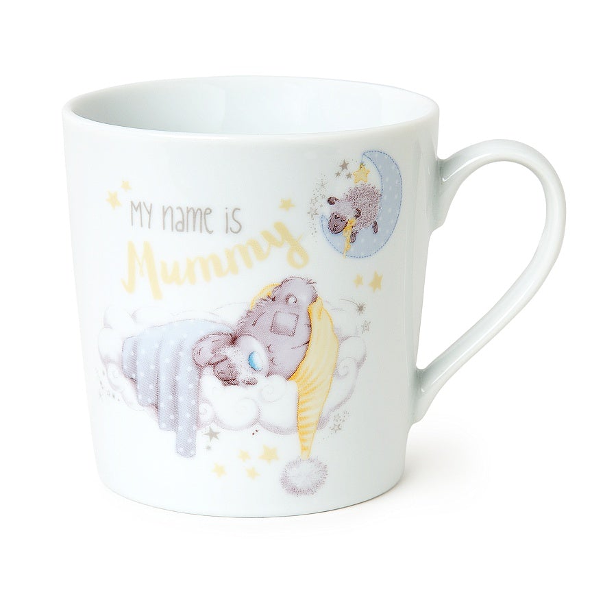 New Baby Gift - Mug / Mummy & Teddy Sleeping On The Cloud